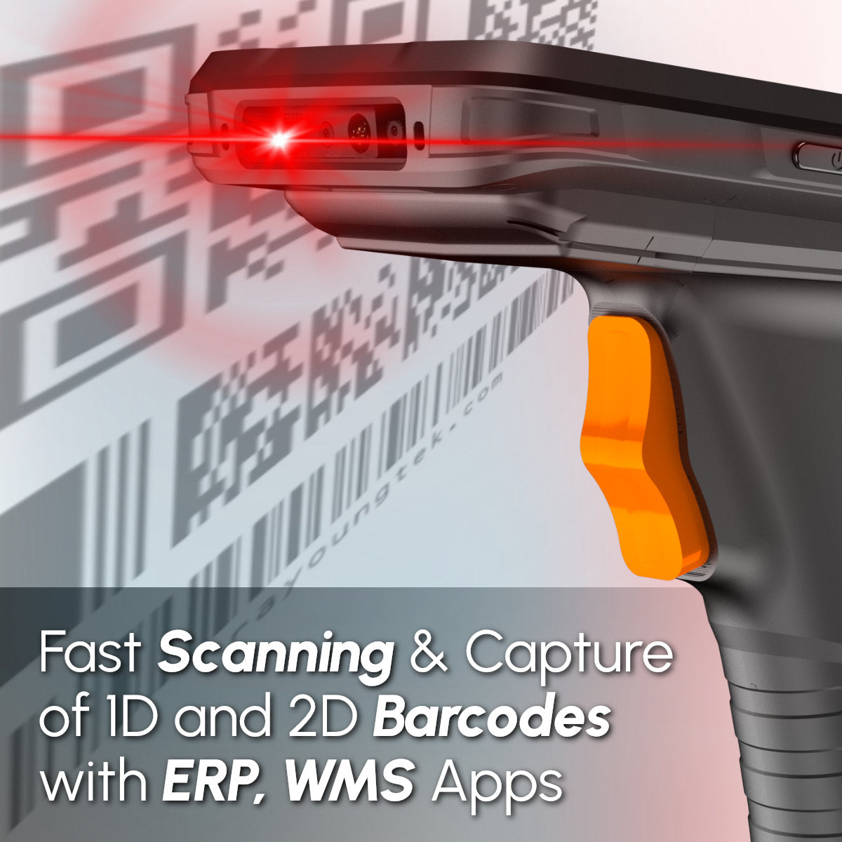 Android Pistol Grip Inventory Barcode Scanner Handheld Mobile Computer ...