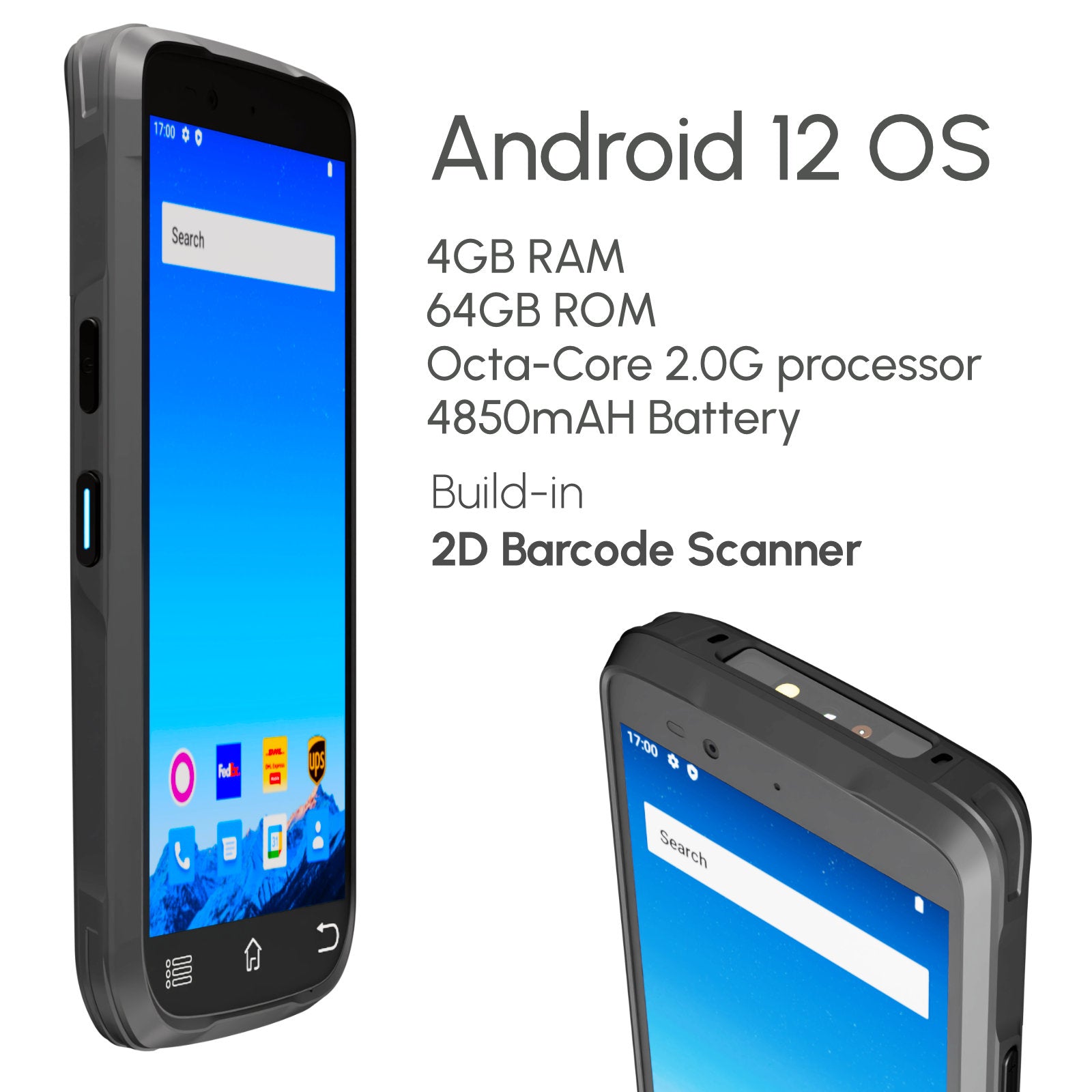 Rayoungtek Rugged Android Barcode Scanner Handheld Mobile Computer 1D